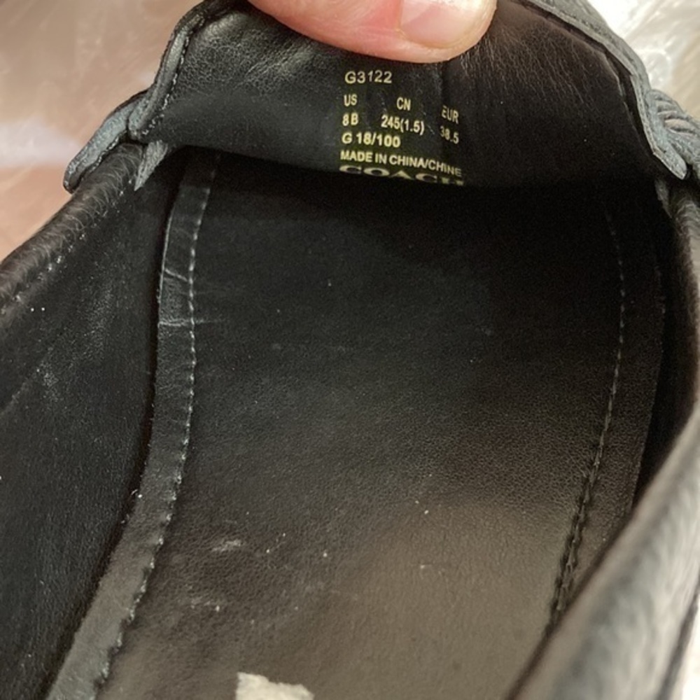 Coach black leather loafer shoes 8 - Picture 8 of 10